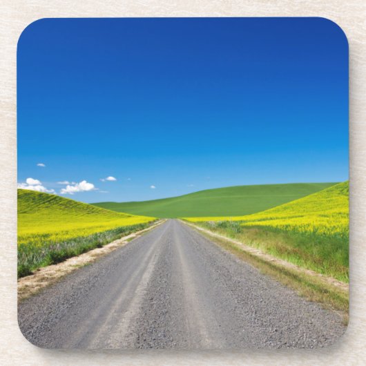 Rückweg durch die Frühling-Canola-Felder Untersetzer (Vorderseite)
