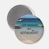 RÜCKZAHLUNG: Ruhestandsmagnet am Strand Magnet (Vorderseite/Rückseite)