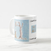 Rückzahlungs-Zeit - Vogel, der auf Katze fällt! Kaffeetasse (Vorderseite Links)