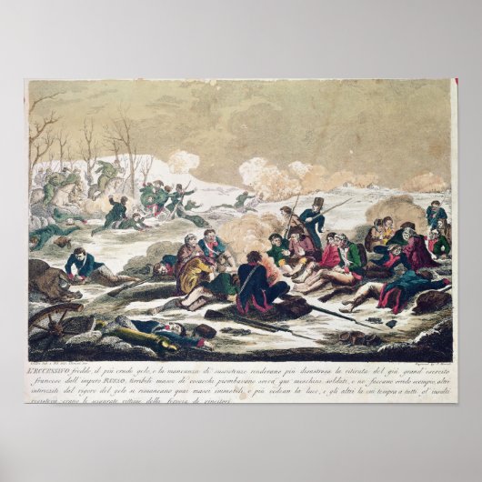 Rückzug aus Moskau, eingraviert von J. Hassell Poster (Vorne)