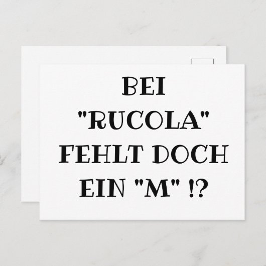 RUCOLA Fun Postkarte (Vorne/Hinten)