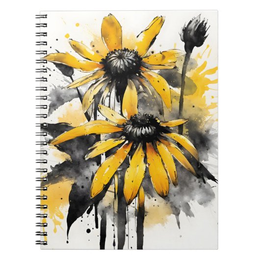 Rudbeckia - Aquarellblumen Notizblock (Vorderseite)