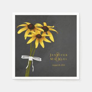 Rudbeckia Black Mit Augen Susan Blume gebunden an  Serviette