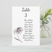 Rudbeckia-Blumenhochzeits-Sitzplatzdiagramm Einladung (Stehend Vorderseite)