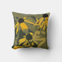 Rudbeckia Floral Abstract Design Throw Kissen