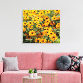 Rudbeckias / Ein Bett von Schwarz-Mit Augen Susans Leinwanddruck (Insitu (Wohnzimmer))
