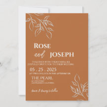 Ruddy Brown Old Money Hochzeitseinladung