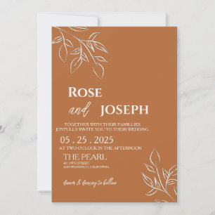 Ruddy Brown Old Money Hochzeitseinladung Einladung