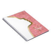 Ruddy Pink and Gold Face Monogram Name Notebook Notizblock (Rechte Seite)