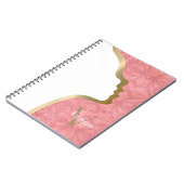 Ruddy Pink and Gold Face Monogram Name Notebook Notizblock (Linke Seite)