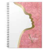 Ruddy Pink and Gold Face Monogram Name Notebook Notizblock (Vorderseite)