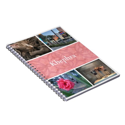 Ruddy Pink Batik Collage und Name Notizblock (Rechte Seite)