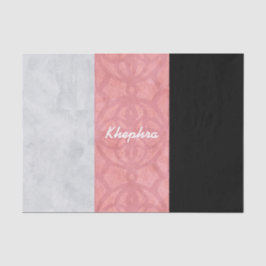 Ruddy Pink Batik Grau Wasserfarbe und Name Seidenpapier