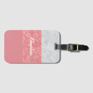 Ruddy Pink Batik Gray Name Gepäckanhänger
