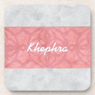 Ruddy Pink Batik Gray Name Getränkeuntersetzer