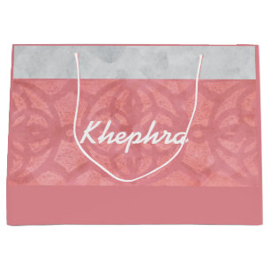 Ruddy Pink Batik Gray Name Große Geschenktüte
