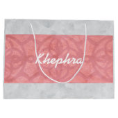 Ruddy Pink Batik Gray Name Große Geschenktüte (Rückseite)