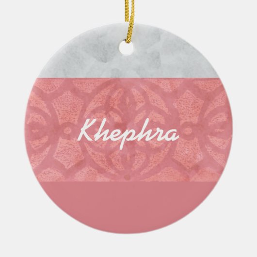Ruddy Pink Batik Gray Name Keramik Ornament (Vorne)