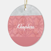 Ruddy Pink Batik Gray Name Keramik Ornament (Links)