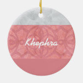 Ruddy Pink Batik Gray Name Keramik Ornament (Hinten)