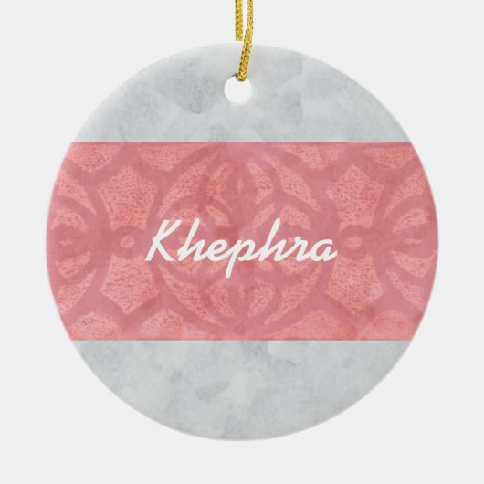 Ruddy Pink Batik Gray Name Keramik Ornament (Vorne)