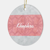 Ruddy Pink Batik Gray Name Keramik Ornament (Links)