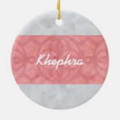 Ruddy Pink Batik Gray Name Keramik Ornament (Hinten)