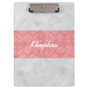 Ruddy Pink Batik Gray Name Klemmbrett