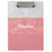 Ruddy Pink Batik Gray Name Klemmbrett (Vorderseite)