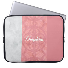 Ruddy Pink Batik Gray Name Laptopschutzhülle