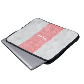 Ruddy Pink Batik Gray Name Laptopschutzhülle (Vorne Knopf)
