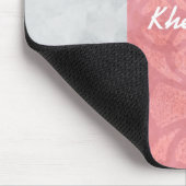Ruddy Pink Batik Gray Name Mousepad (Ecke)