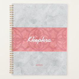 Ruddy Pink Batik Gray Name Planer