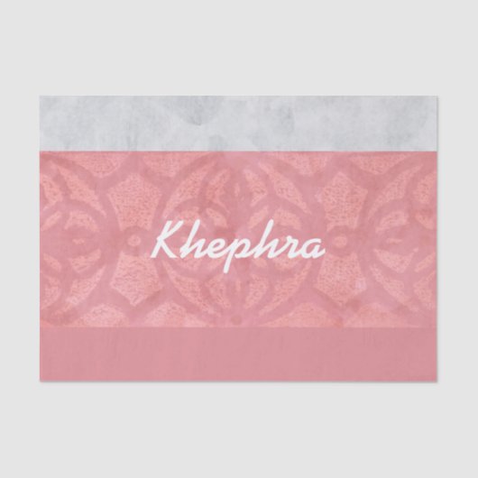 Ruddy Pink Batik Gray Name Seidenpapier (Vorderseite)