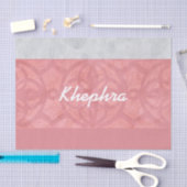 Ruddy Pink Batik Gray Name Seidenpapier (Handwerk)