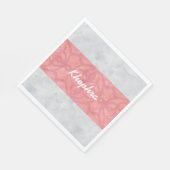Ruddy Pink Batik Gray Name Serviette (Ecke)