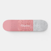 Ruddy Pink Batik Gray Name Skateboard (Horizontal)