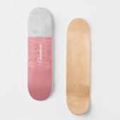 Ruddy Pink Batik Gray Name Skateboard (Vorderseite)