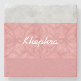 Ruddy Pink Batik Gray Name Steinuntersetzer