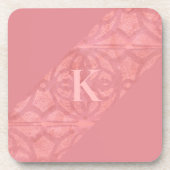 Ruddy Pink Batik Letter Getränkeuntersetzer (Vorderseite)