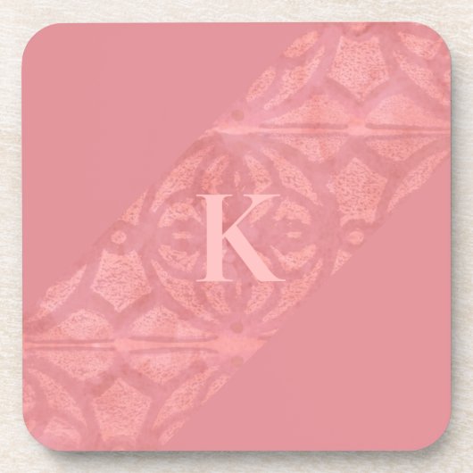 Ruddy Pink Batik Letter Getränkeuntersetzer (Vorderseite)