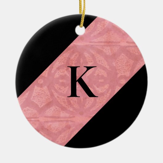 Ruddy Pink Batik Letter Keramik Ornament (Vorne)