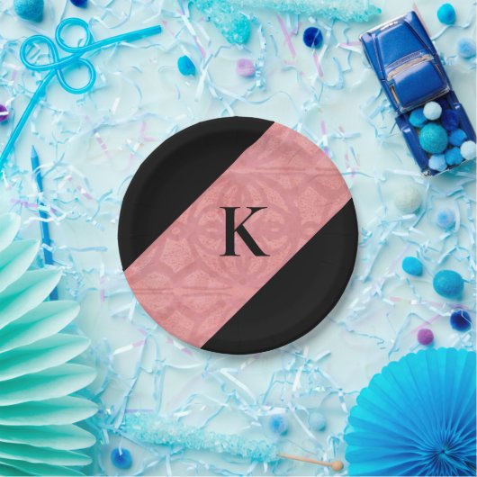 Ruddy Pink Batik Letter Pappteller (Party)