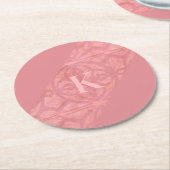 Ruddy Pink Batik Letter Runder Pappuntersetzer (Angewinkelt)