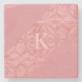 Ruddy Pink Batik Letter Steinuntersetzer