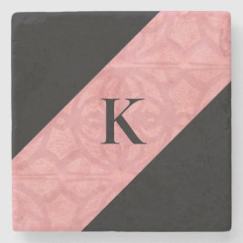 Ruddy Pink Batik Letter Steinuntersetzer