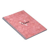 Ruddy Pink Batik mit Monogramm und Name Notizblock (Rechte Seite)