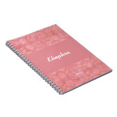 Ruddy Pink Batik Name and Year Notebook Notizblock (Rechte Seite)