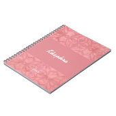 Ruddy Pink Batik Name and Year Notebook Notizblock (Linke Seite)