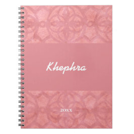 Ruddy Pink Batik Name and Year Notebook Notizblock